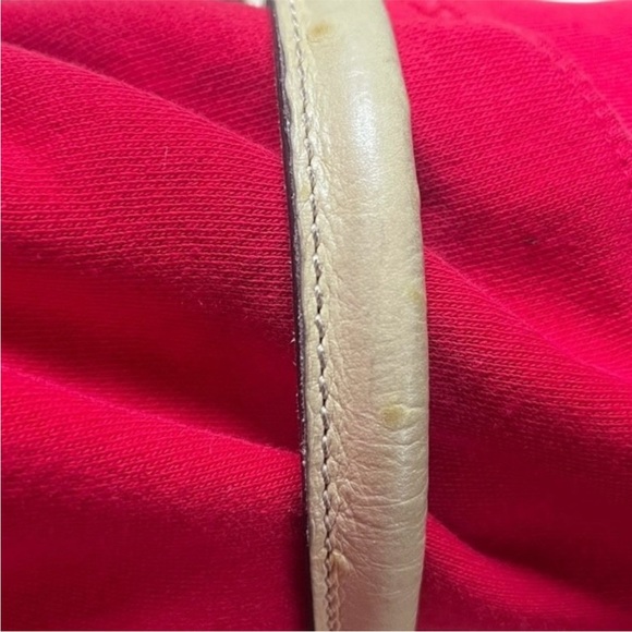 Dooney & Bourke Vintage Cream Ostrich Inspired Leather Shoulder Bag - Picture 8 of 11